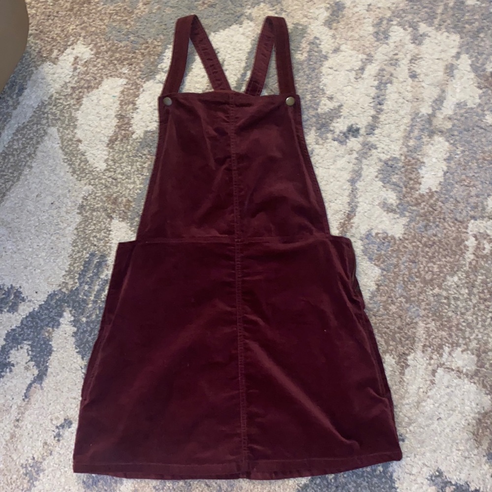 Maroon overall dress